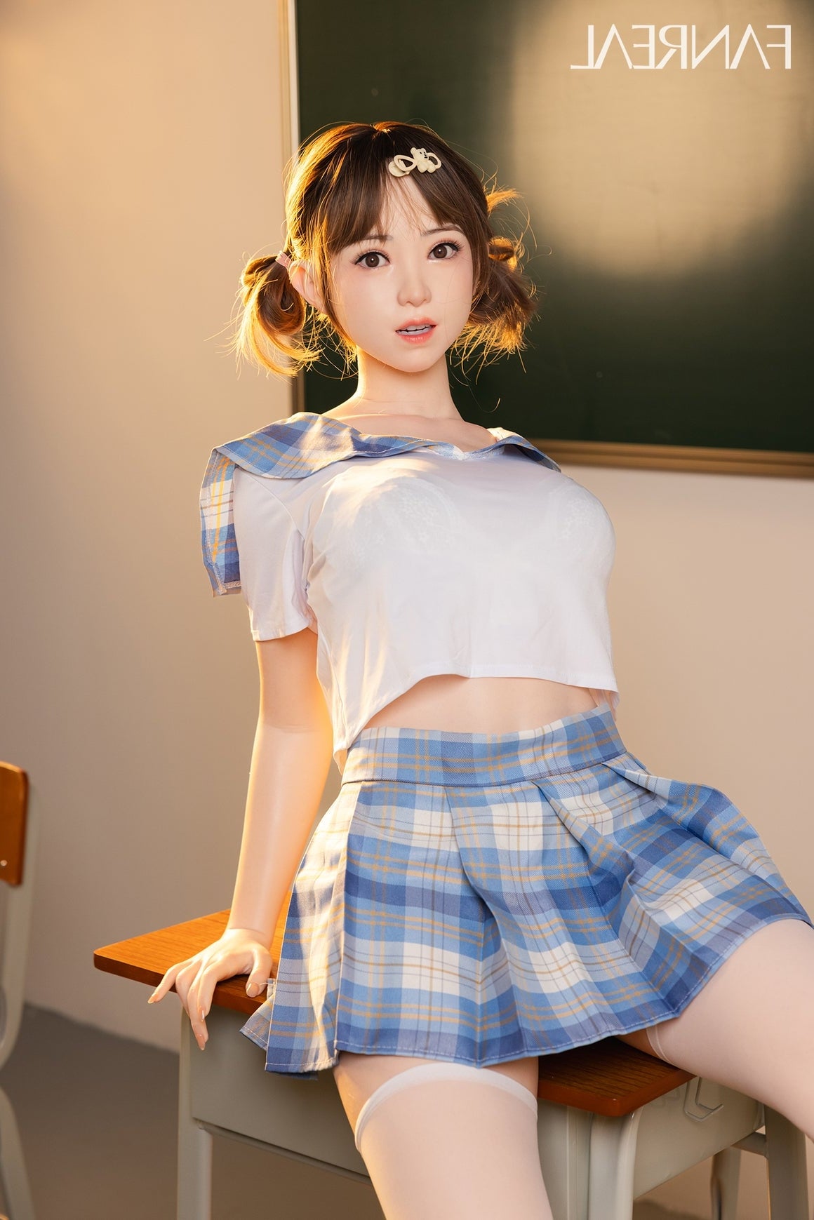 155cm/5ft1 F-cup Cute Silicone Asian Sex Doll with ROS Head - Mo Fanreal