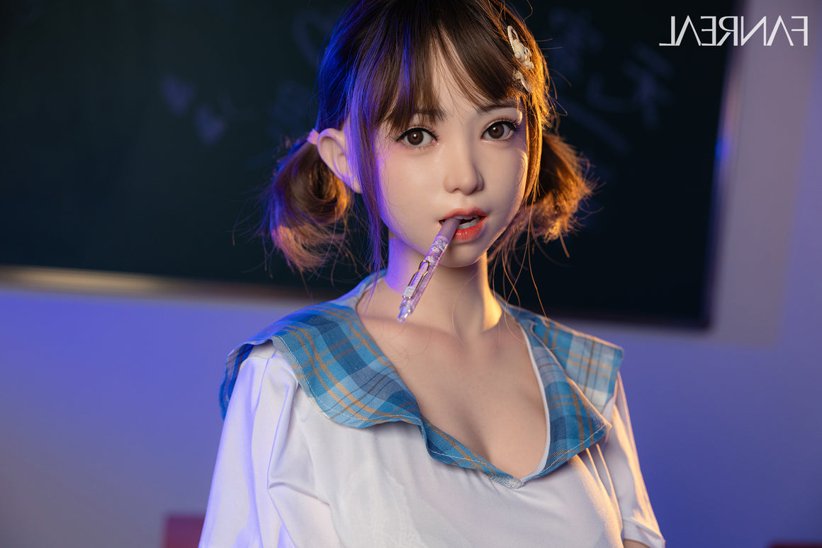 155cm/5ft1 F-cup Cute Silicone Asian Sex Doll with ROS Head - Mo Fanreal