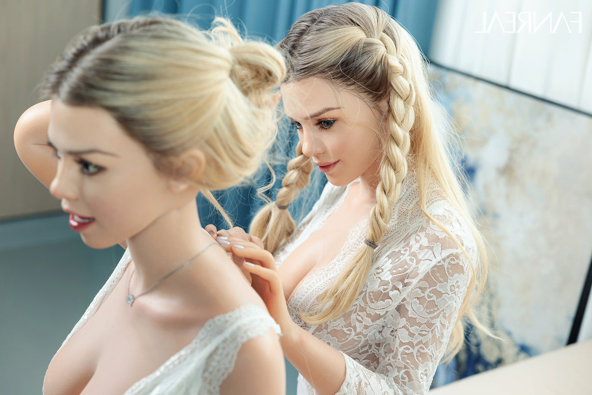 155cm/5ft1 F-cup Blonde Hair Silicone Sex Doll - Maria Tan Twins Fanreal