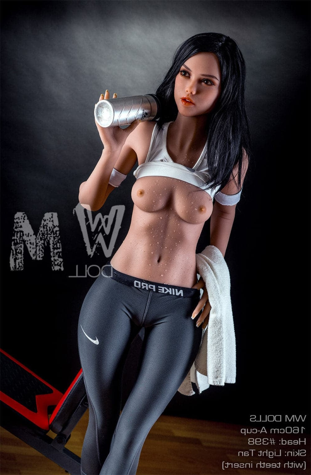 160cm/5ft3 A-Cup Beautiful Black Hair TPE Sex Doll with #398 Head WM