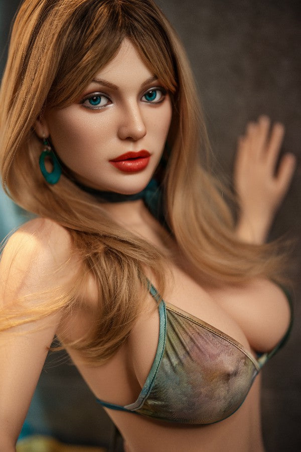 168cm/5ft6 G-cup Huge Breast Blonde Full Silicone Sex Doll - #469 Orange in