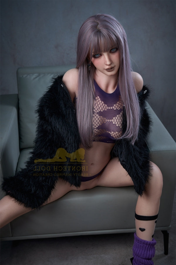US In Stock - 169cm/5ft7 C-Cup Purple Hair Silicone Sex Doll S9 Irontech