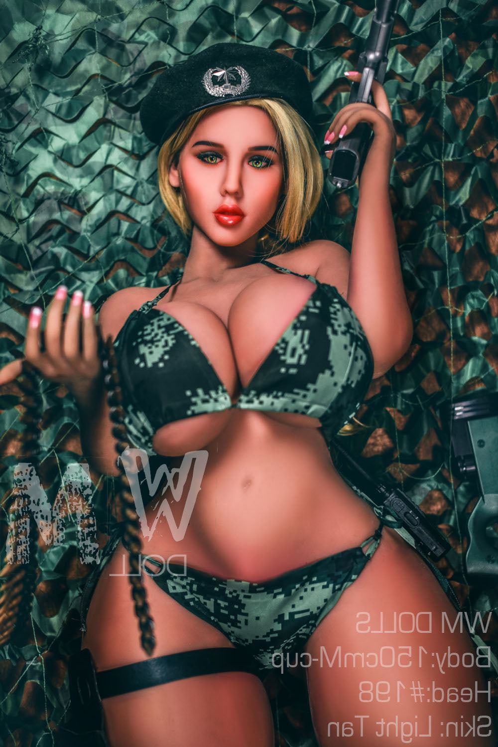 150cm/4ft11 M-cup BBW Thick Big Booty TPE Sex Doll with #198 Head WM