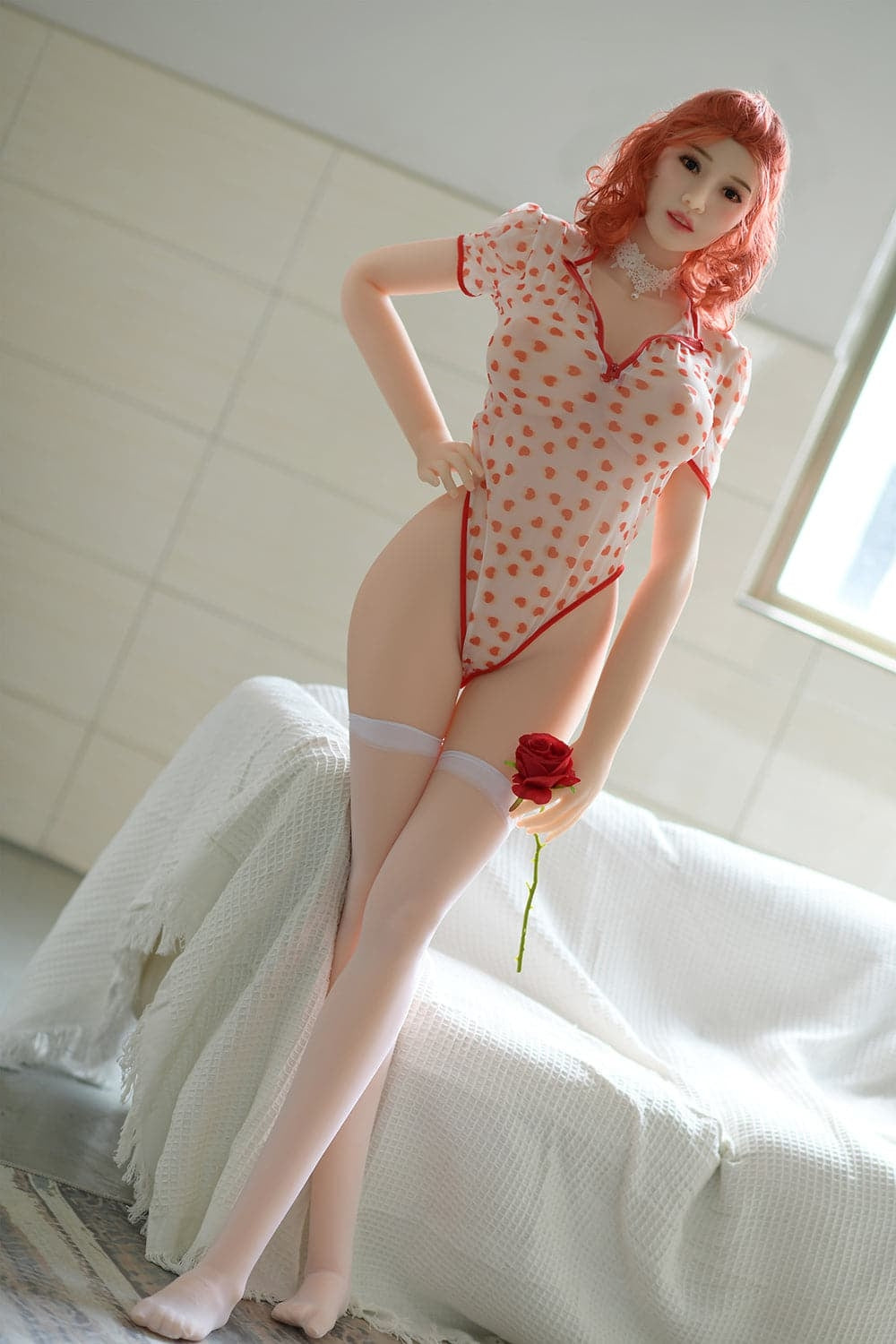 165cm/5ft5 F-Cup Korean Redhead Korean Pink Hair TPE Sex Doll 6ye