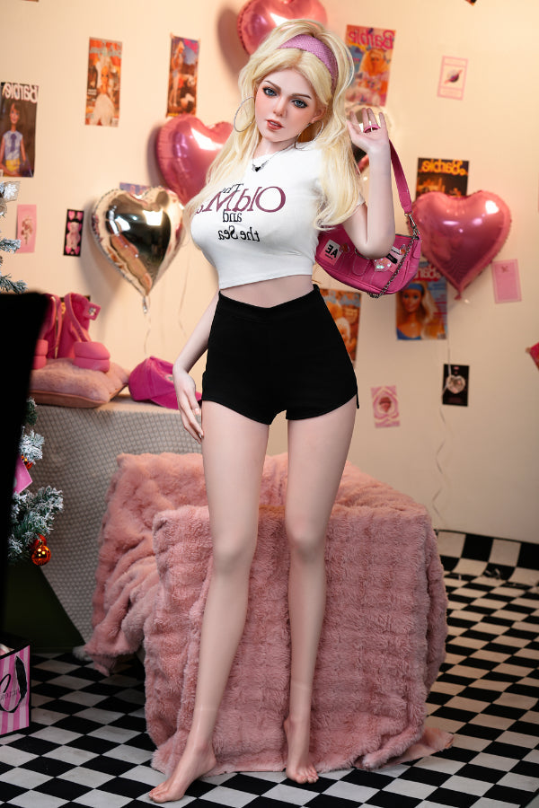 160cm/5ft3 D-cup Silicone Head Blonde Sex Doll C2S JX