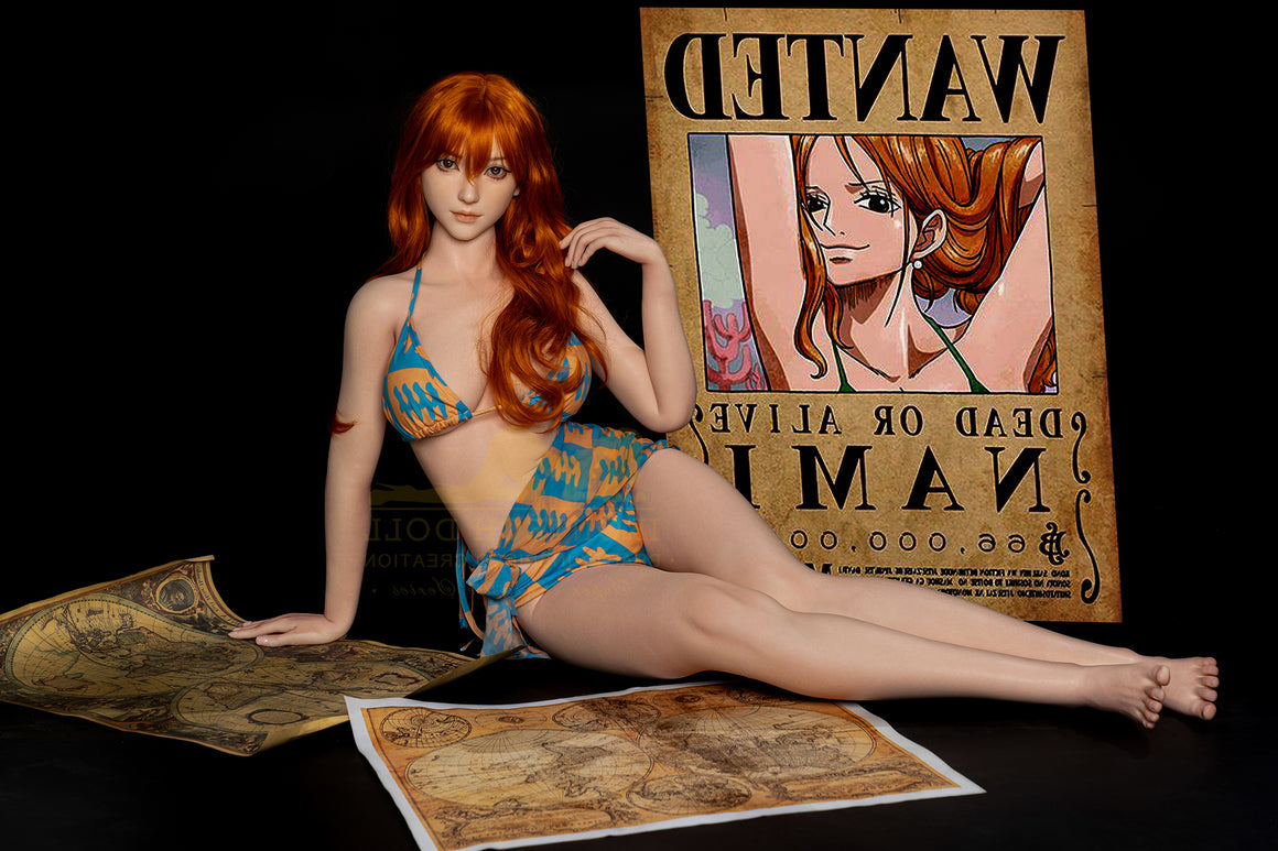 166cm 5ft5 D Cup Japanese One Piece Anime Nami Realistic Silicone Sex Doll S32 Kitty - Torso Irontech