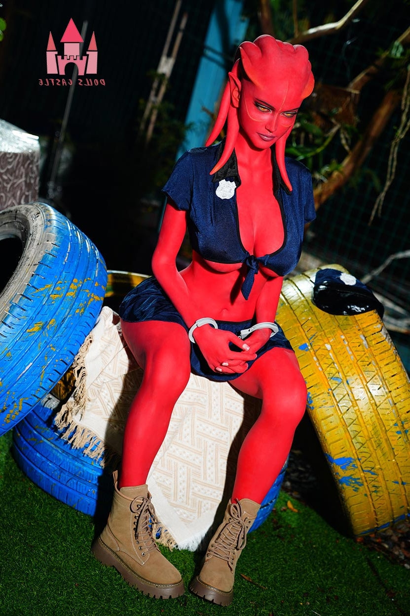 EU In Stock - 160cm/5ft3 F-cup Red Skinned Alien TPE Sex Doll - #A9 Dolls Castle