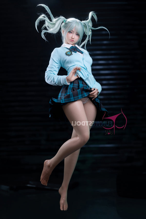 Us In Stock 159cm 5ft3 A Cup Silicone Japanese Sex Doll 041s White Amy Fsd026 - A-cup Torso Funwest