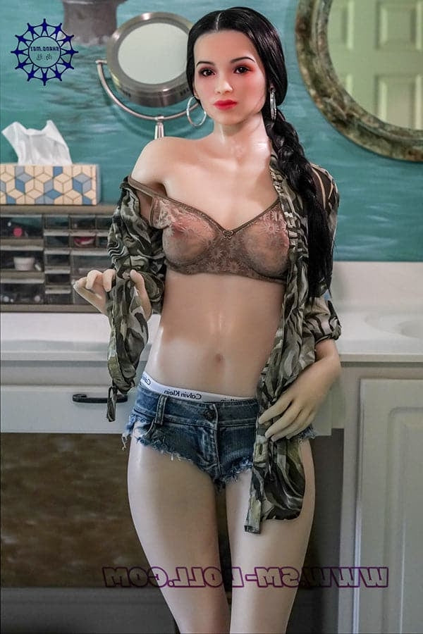 156cm/5ft1 C-cup Realistic Mature Skinny Silicone Sex Doll with #X2 He Torso SM