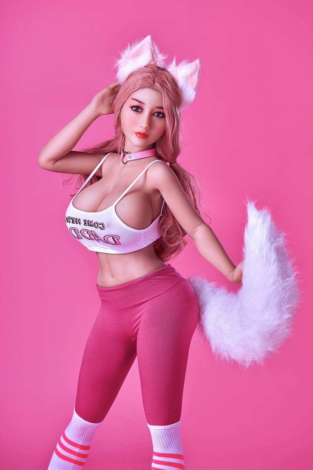 EU In Stock-154cm/5ft1 F-Cup Cosplay Fox Female Sex Doll with #74 Head Torso TPE Irontech