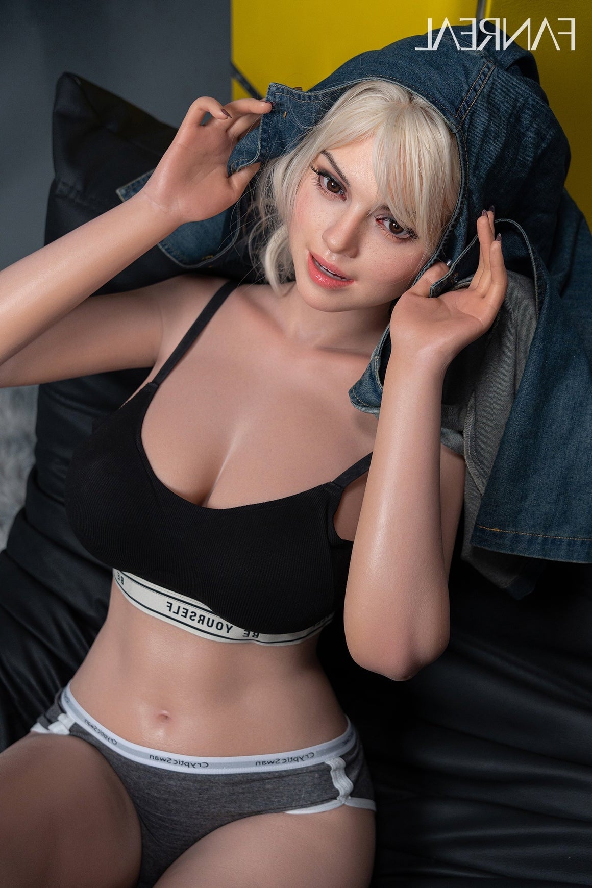 155cm/5ft1 F-cup Blonde Silicone Sex Doll - maria Fanreal
