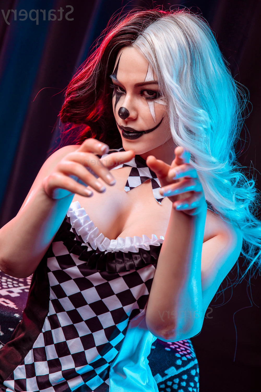 163cm/5ft4 G-cup Silicone Head Halloween Clown Sex Doll – Oksana Starpery