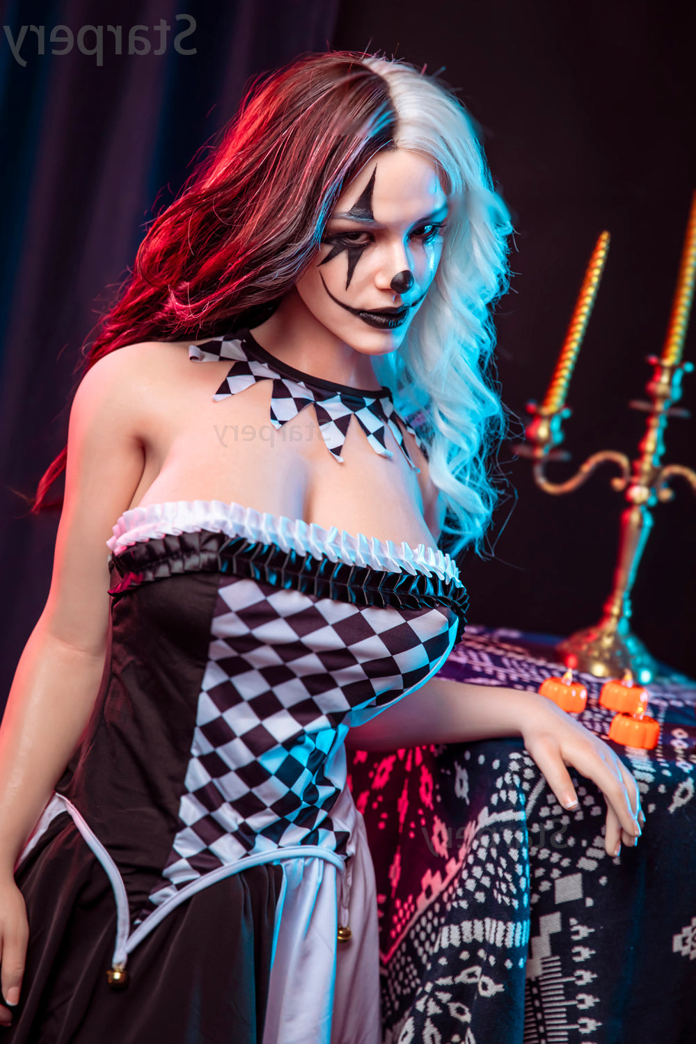 163cm/5ft4 G-cup Silicone Head Halloween Clown Sex Doll – Oksana Starpery