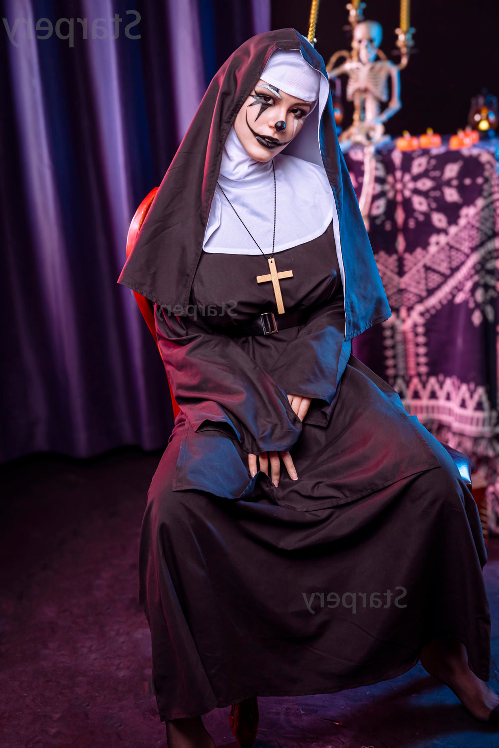 163cm/5ft4 G-cup Silicone Head Halloween Horror Nun Sex Doll – Oksana Starpery