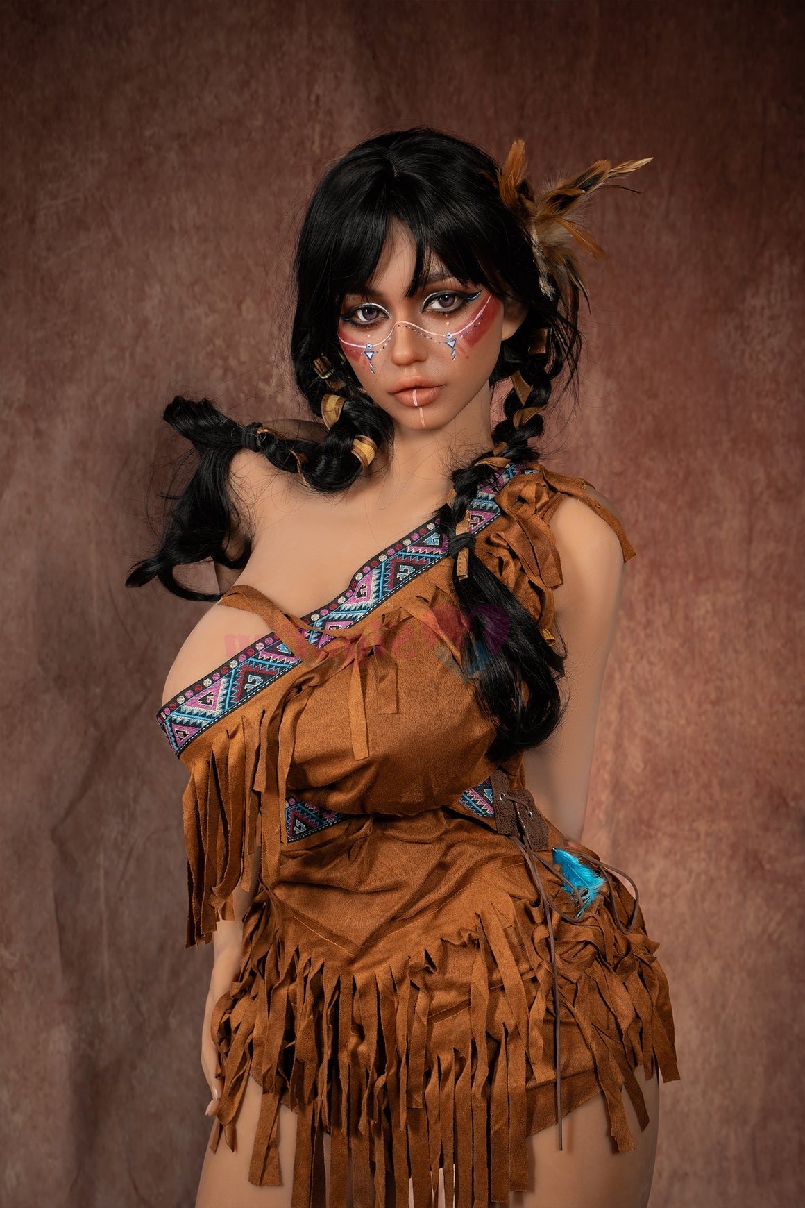 Us In Stock 159cm 5ft3 E Cup Silicone Head Sex Doll Sg3 Ada Dark Tanned - E-cup Torso Sigafun