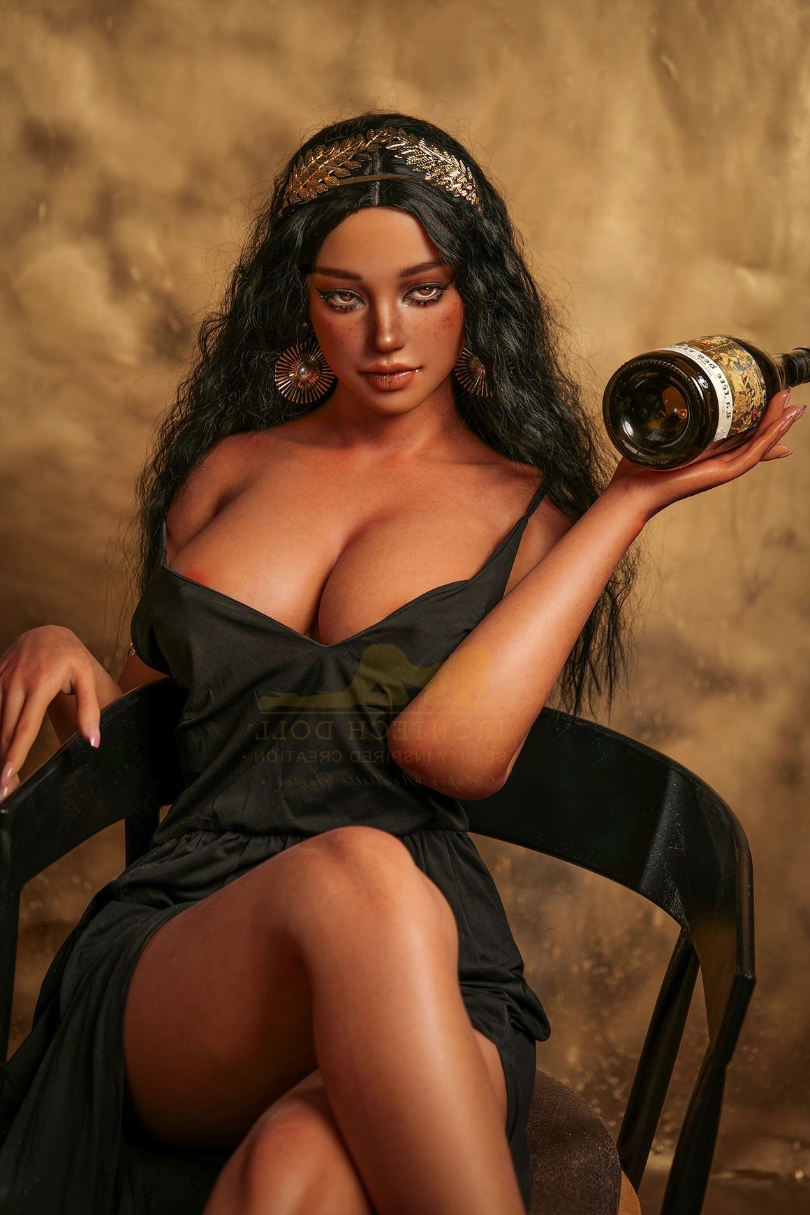 US In Stock - 164cm/5ft5 F-cup Silicone Sex Doll - S39 Dark Tanned Irontech