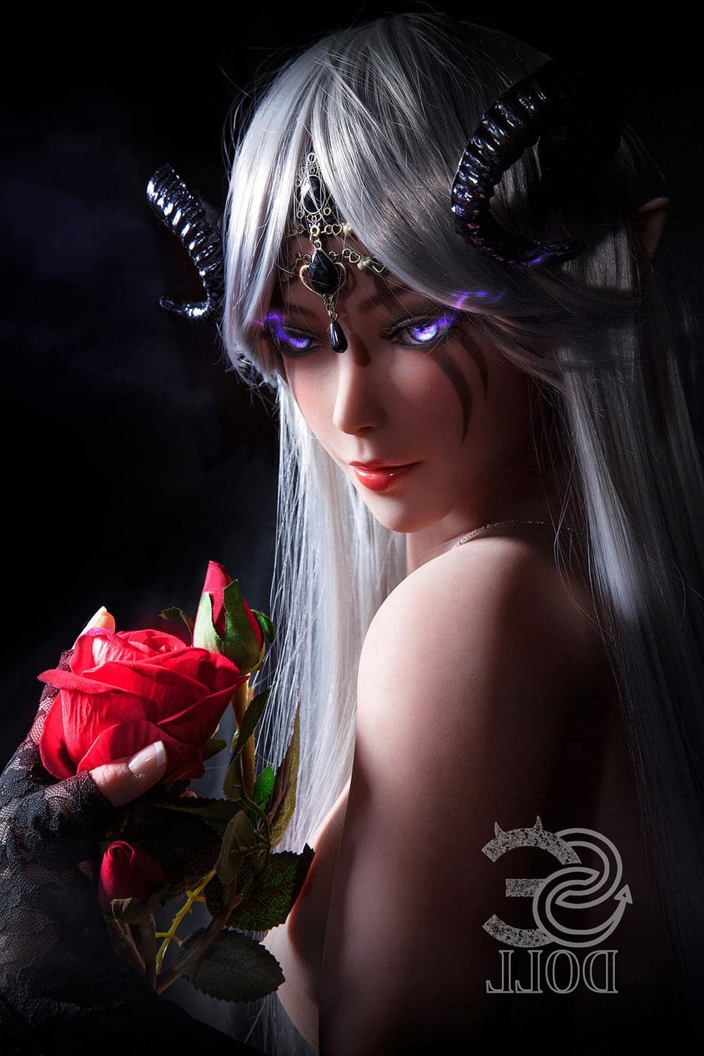 US In Stock-150cm/4ft 11 Anime Alien in E-Cup Mysterious Night Elf Sex doll Torso STPE