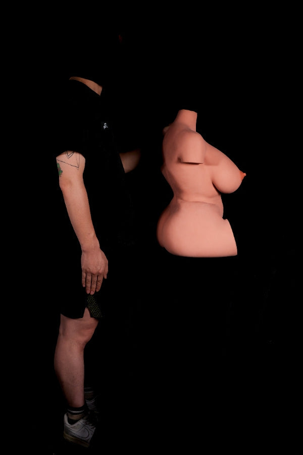 🔹CLM Classic🔹Big Breast STPE Torso Sex Doll #160 Black Skin - Climax