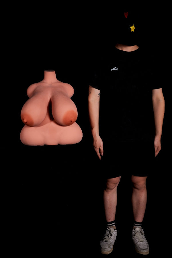 🔹CLM Classic🔹Big Breast STPE Torso Sex Doll #58 Black Skin - Climax