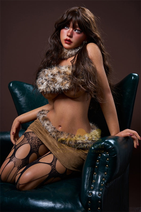164cm/5ft5 F-cup Silicone Sex Doll - S40 Dark Tanned Leopard Irontech