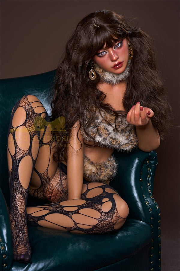 164cm/5ft5 F-cup Silicone Sex Doll - S40 Dark Tanned Leopard Irontech