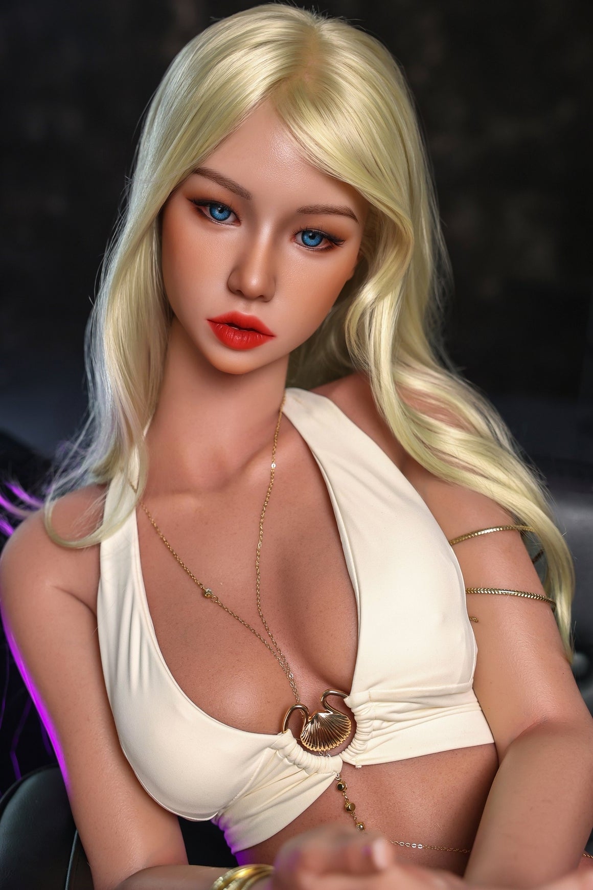 164cm/5ft5 A-cup Full Silicone Blonde Sex Doll - #612 Orange in