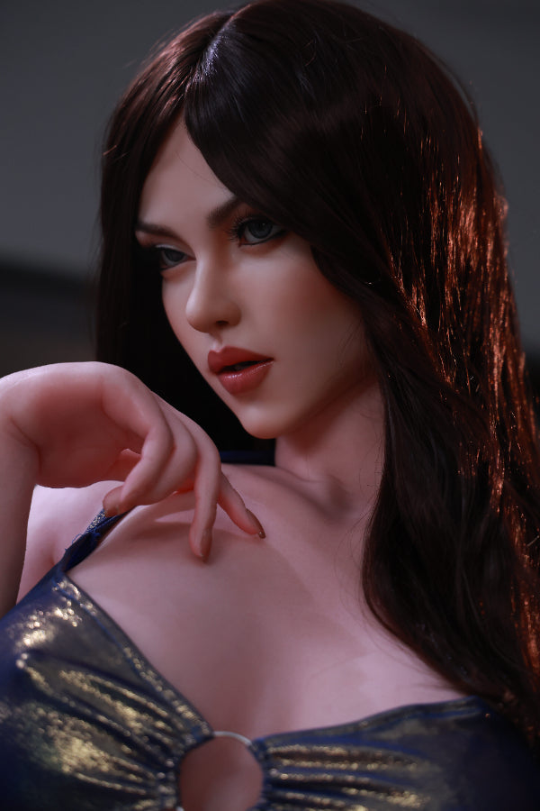 176cm 5ft9 B Cup Realistic Skin Texture Electronic Vibrating Vagina Silicone Sex Doll Elena - E-cup Torso Evas