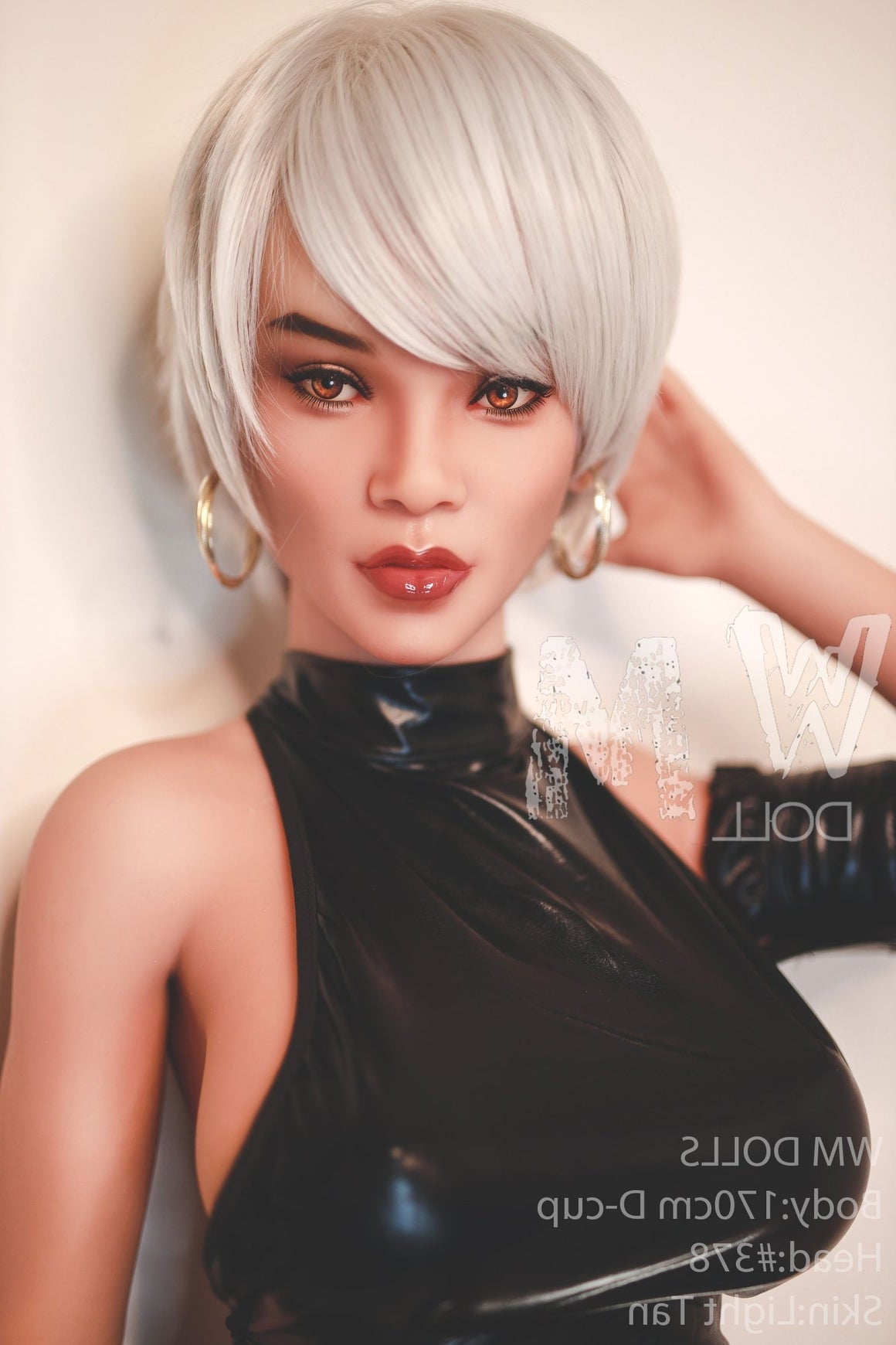 170cm/5ft5 D-cup Silver Short Hair TPE Sex Doll with #378 Head WM