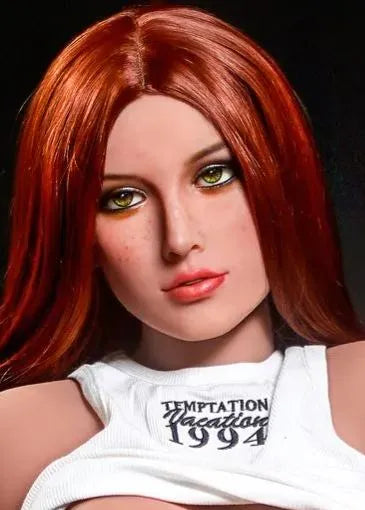 Rosretty Doll | 150cm Red Hair Small Chest Mature Lifelike Sex Doll - Chole