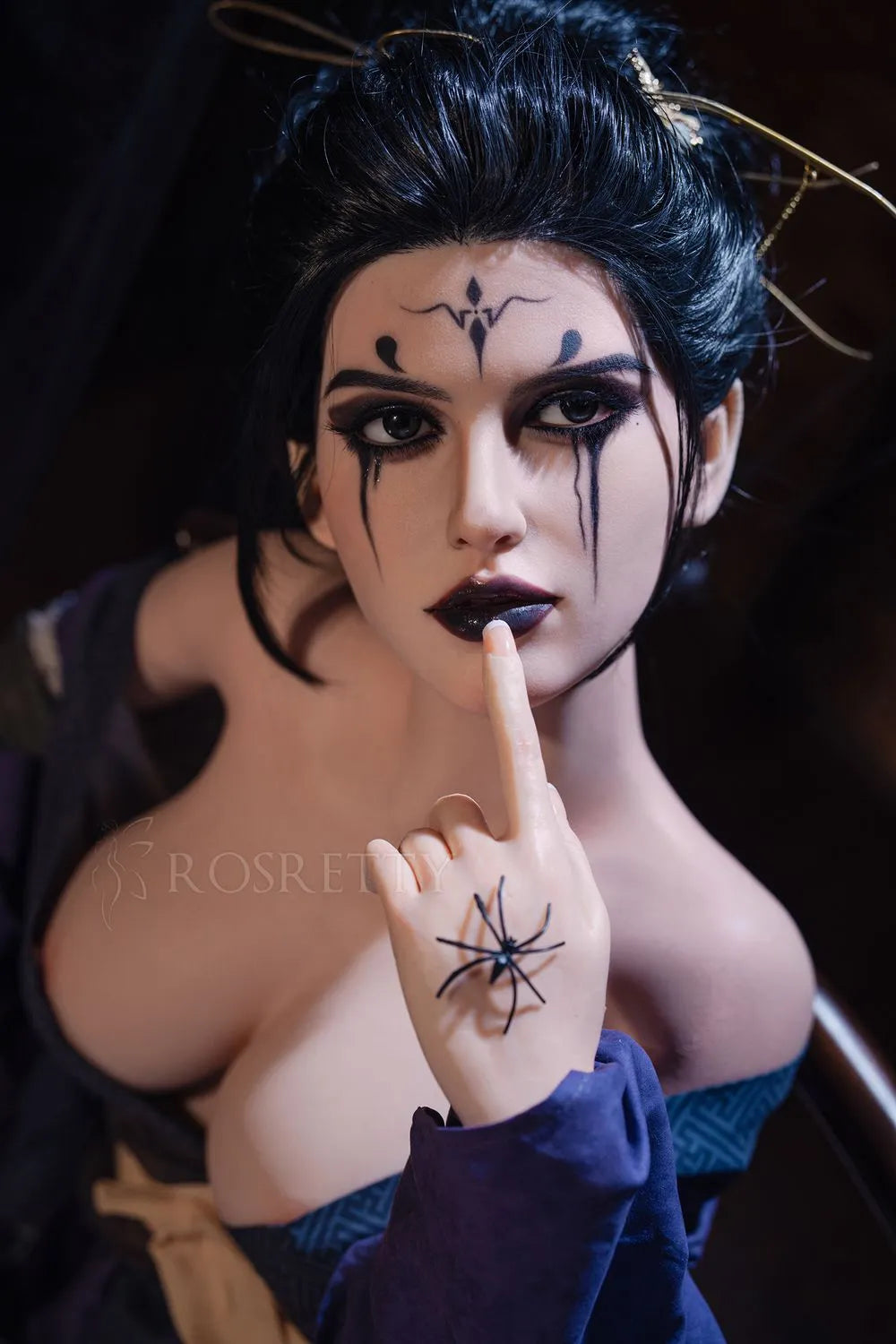 Rosretty |164cm/5ft5 Big Breasts Dark Series Realistic Silicone Sex Do