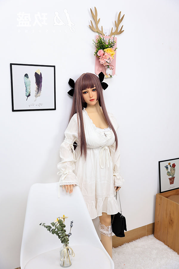 150cm/4ft11 D-cup Medium Breast Silicone Head Sex Doll -#8_Shirley Jiusheng