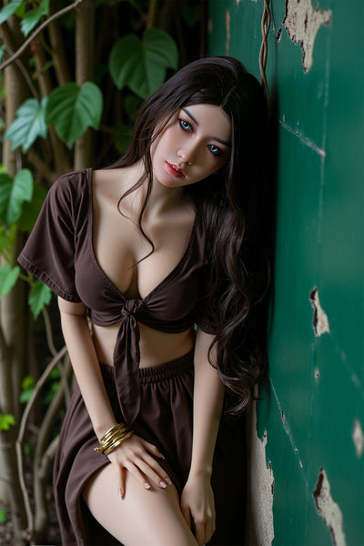 151cm/4ft11 F-Cup Big Breast Chubby Silicone Head Sex Doll - AB8 Aibei