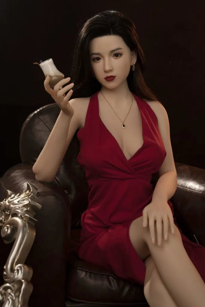 ZELEX? Yanzi 166cm (5.4') GE90# Silicon Head+TPE Body E-Breasts Sex Doll Love Doll (NO.2324)