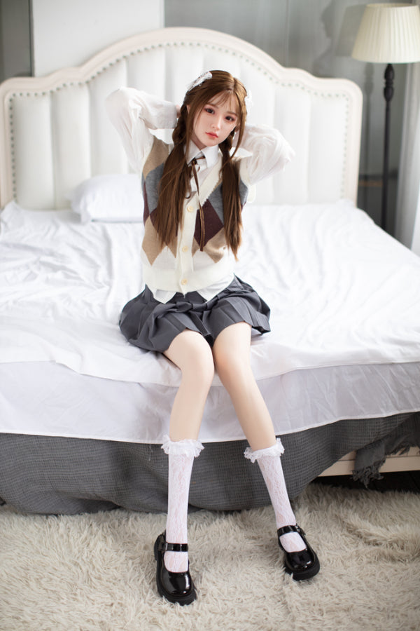 160cm/5ft3 D-cup Cute Chinese Silicone Head Sex Doll JX