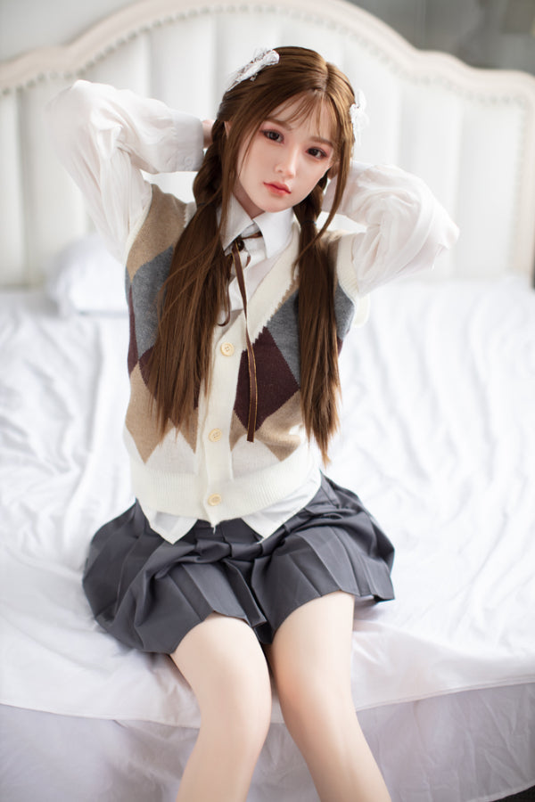 160cm/5ft3 D-cup Cute Chinese Silicone Head Sex Doll JX