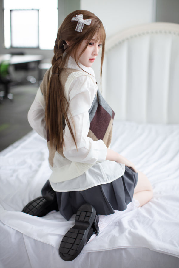 160cm/5ft3 D-cup Cute Chinese Silicone Head Sex Doll JX