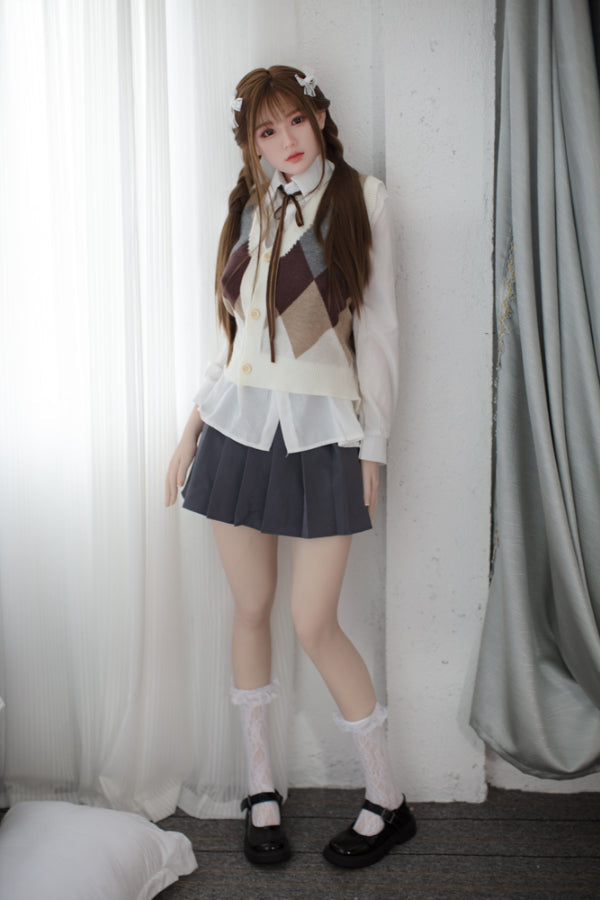 160cm/5ft3 D-cup Cute Chinese Silicone Head Sex Doll JX