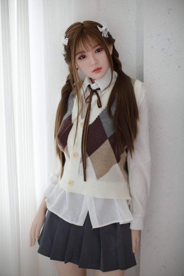 160cm/5ft3 D-cup Cute Chinese Silicone Head Sex Doll JX