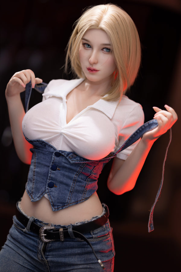 167cm/5ft6 E-Cup Blonde Silicone Sex Doll #AB12 Scarlett White Aibei