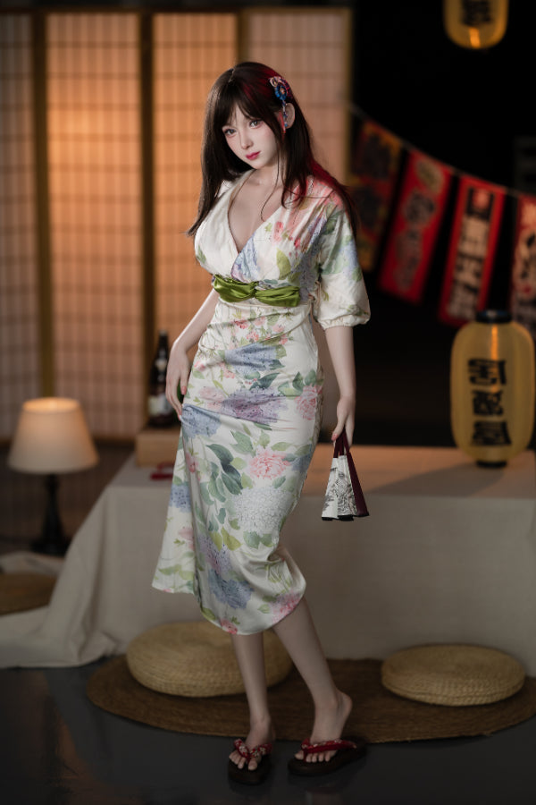 167cm/5ft6 E-Cup Big Breast Silicone Sex Doll #AB17 Rika White Aibei