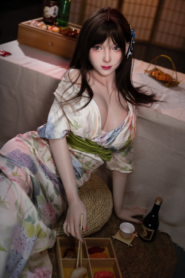 167cm/5ft6 E-Cup Big Breast Silicone Sex Doll #AB17 Rika White Aibei