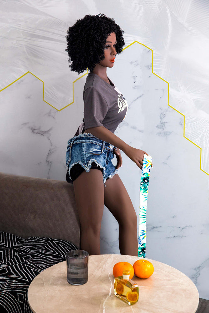 US In Stock - 158cm/5ft2 D-cup TPE Black Sex Doll - C16 Galaxy Doll