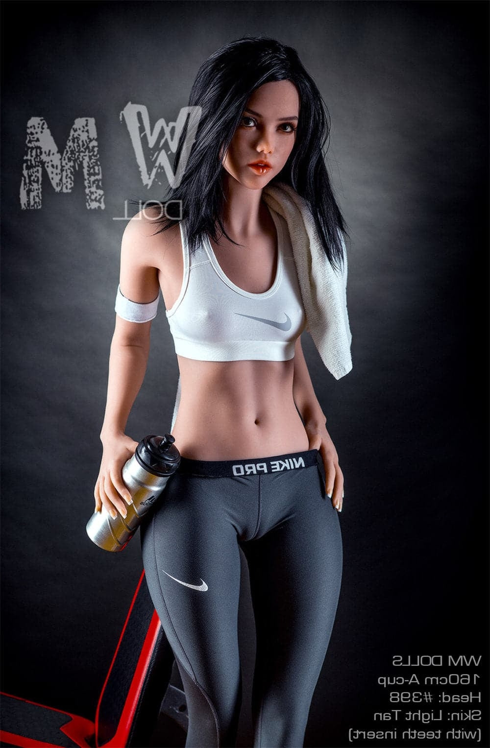 160cm/5ft3 A-Cup Beautiful Black Hair TPE Sex Doll with #398 Head WM