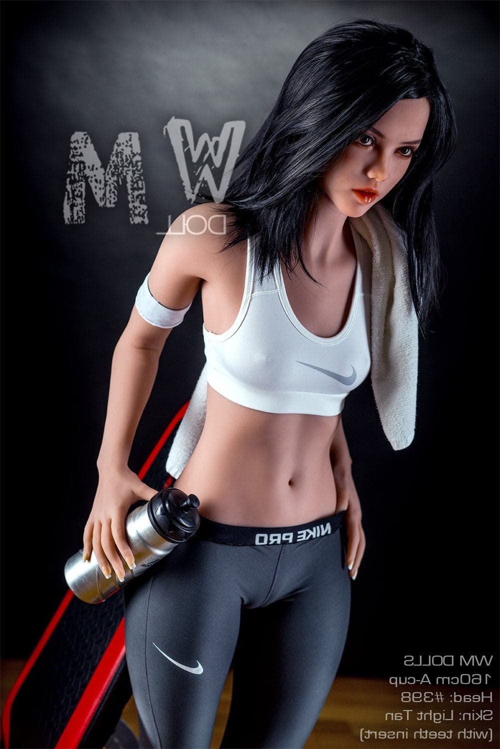 160cm/5ft3 A-Cup Beautiful Black Hair TPE Sex Doll with #398 Head WM