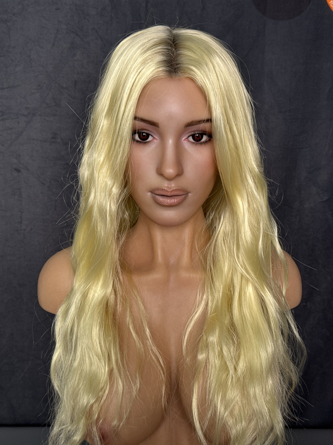 85cm/2ft9 G-cup Silicone Head Torso Sex Doll - Adele Starpery