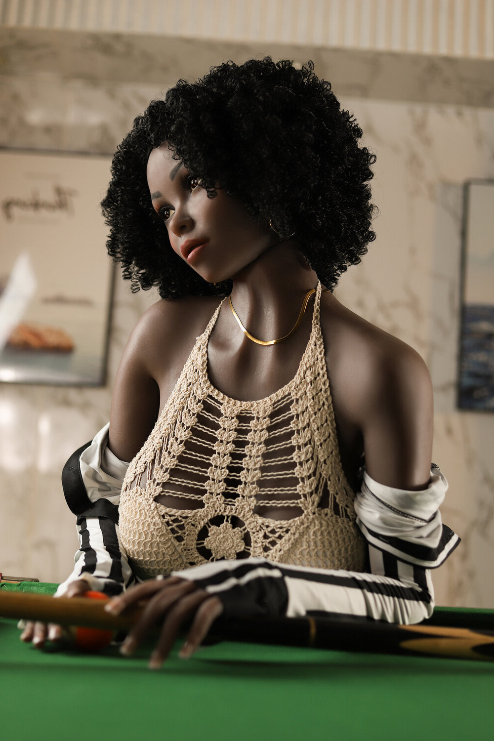 US In Stock - 158cm/5ft2 H-cup Big Boobs Big Booty Black Sex Doll - C2 Torso TPE Galaxy Doll