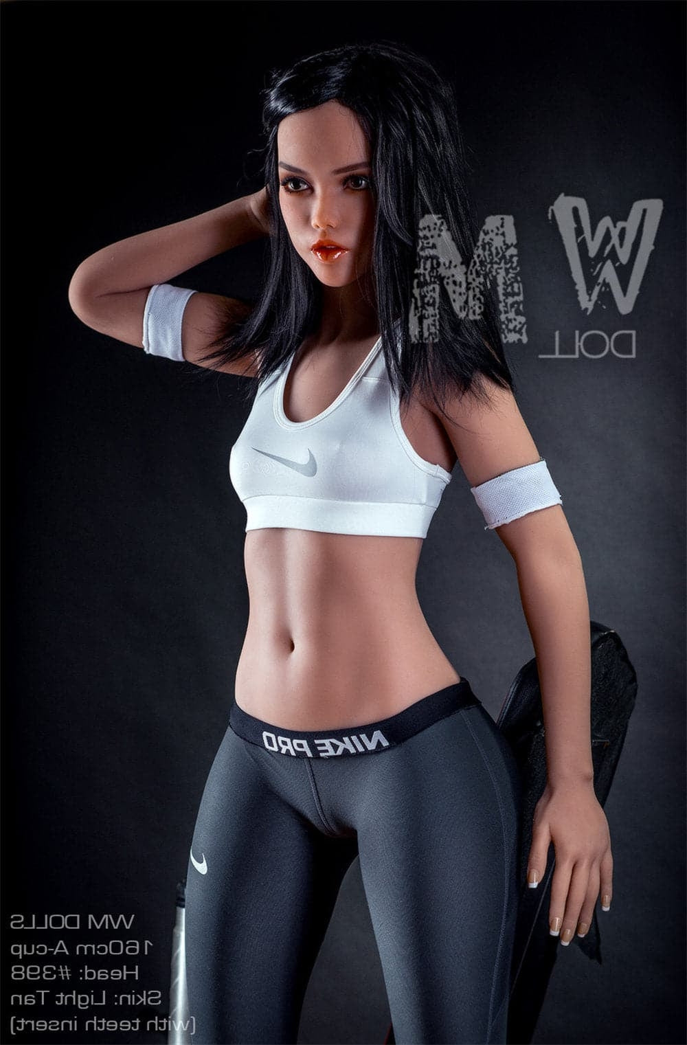 160cm/5ft3 A-Cup Beautiful Black Hair TPE Sex Doll with #398 Head WM