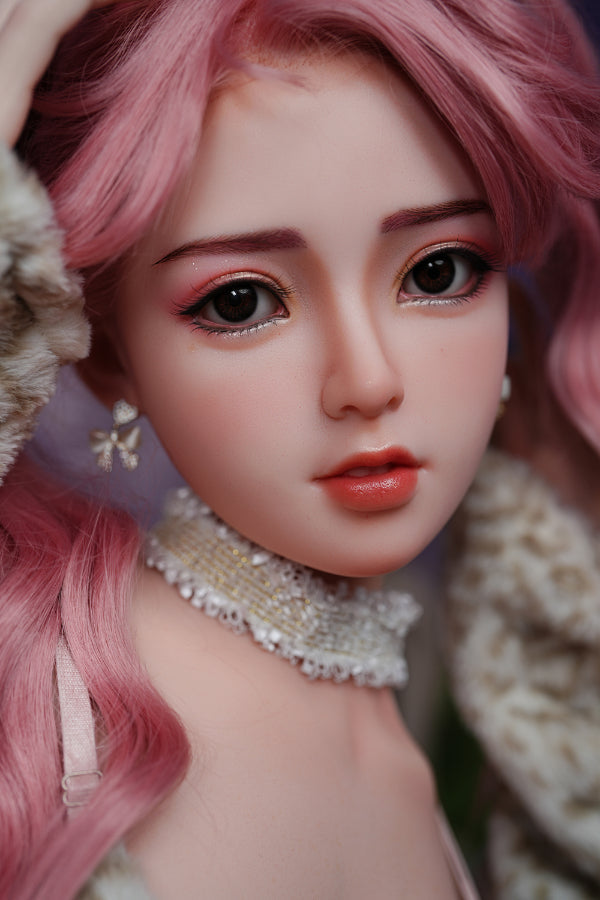 150cm/4ft11 D-cup Silicone Head Asian Sex Doll A62 with Red Hair - XLa Torso JX