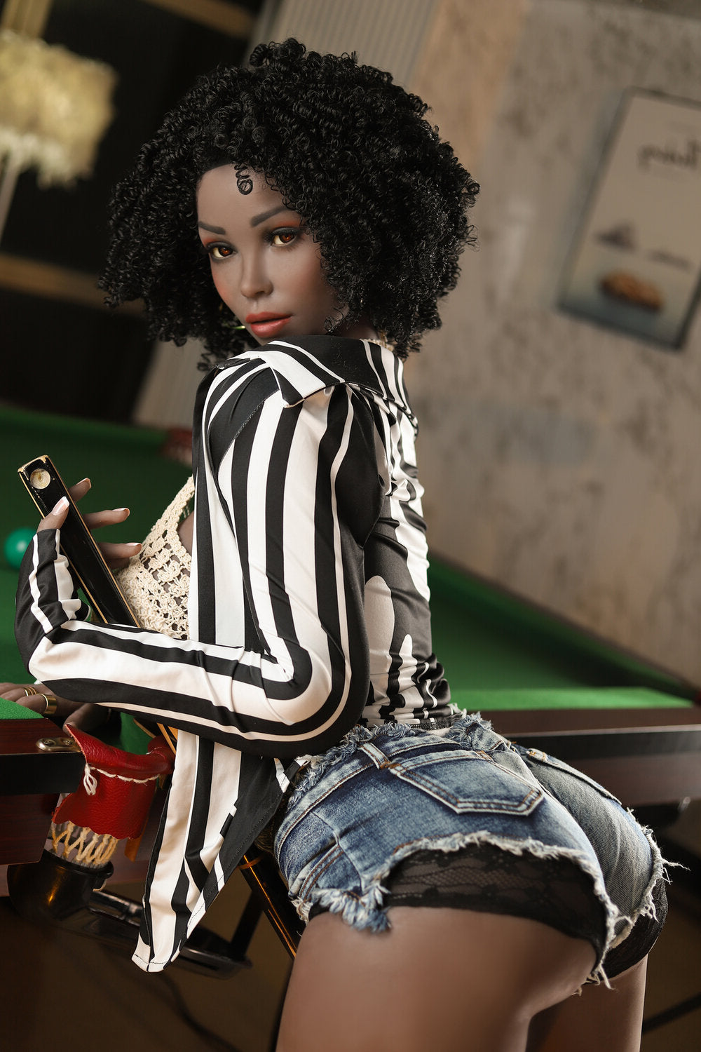 US In Stock - 158cm/5ft2 H-cup Big Boobs Big Booty Black Sex Doll - C2 Torso TPE Galaxy Doll