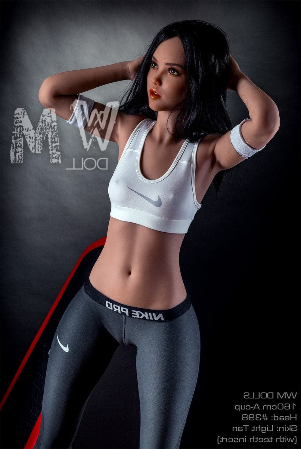 160cm/5ft3 A-Cup Beautiful Black Hair TPE Sex Doll with #398 Head WM